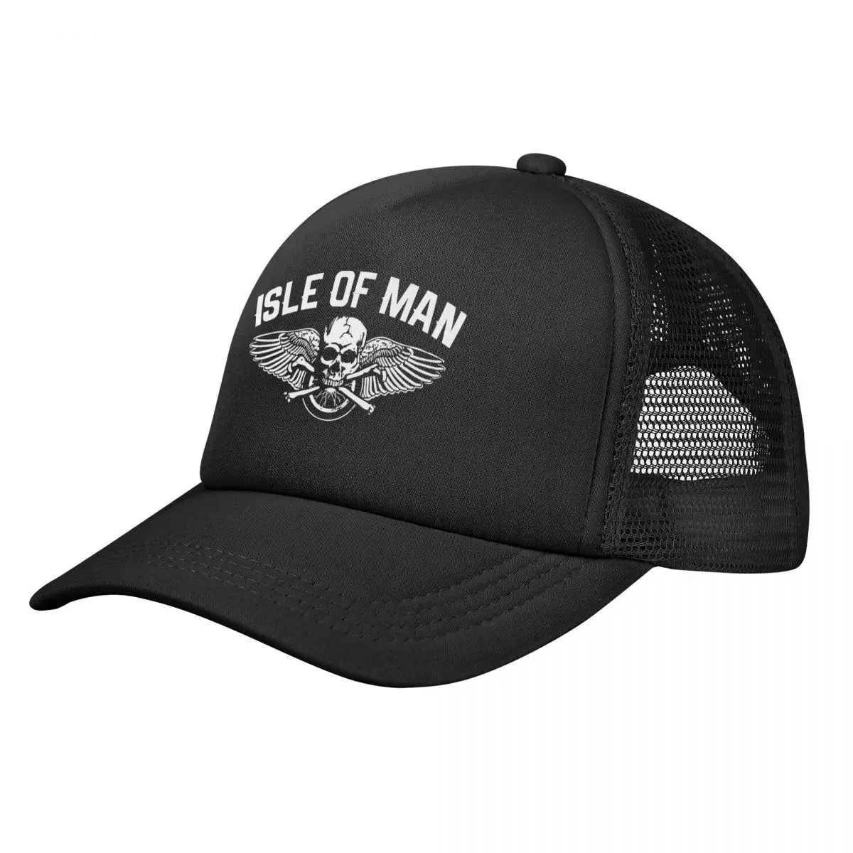 

Isle Of Man TT Races Skull Active Mesh Baseball Caps Adult Sun Caps Hat Adjustable Snapback Caps Trucker Cap Hip Hop Trucker Hat