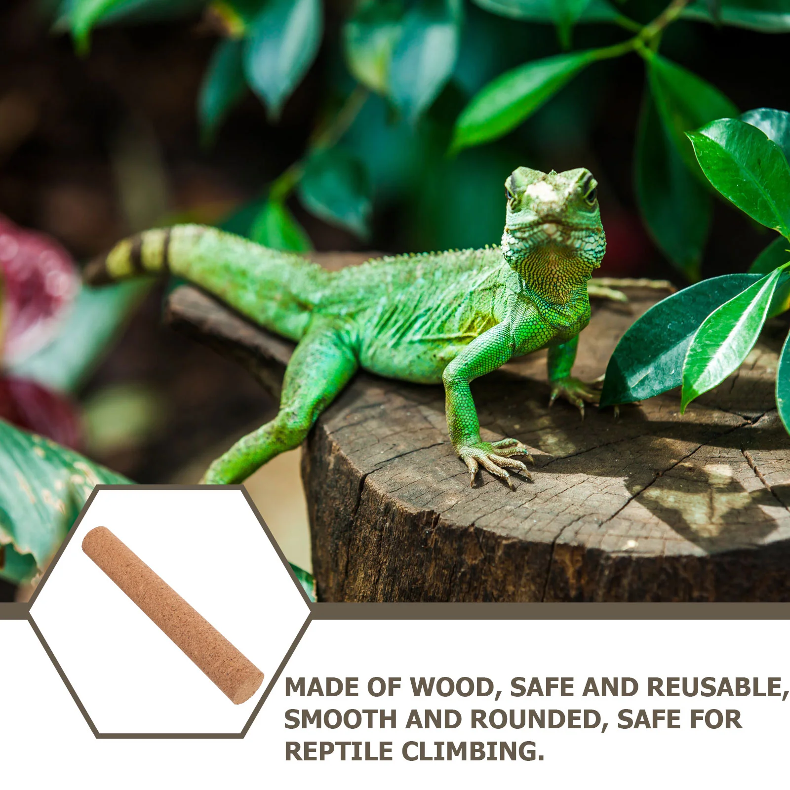30Cm Wooden Soft Cork Lizards Climbing Pole Reptile Toy Pet Exercise Stick Eco Friendly Climbing Perch For Cage