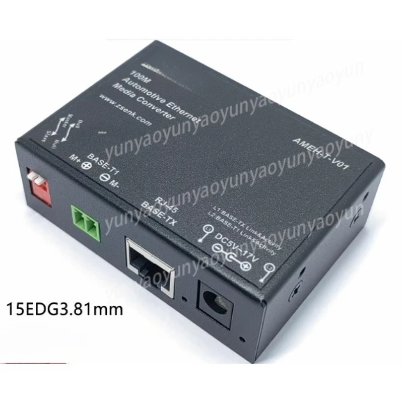 100M Automotive Ethernet Converter 100BASE‑T1 To 100BASE‑TX RJ45 Adapter for Vehicle Network Data Transmission