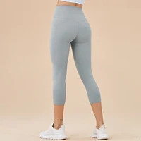 SOISOU Nylon Yoga Capri Pants Leggings Women's Pants Gym Sexy High Waist Tight Breathable Elastic Girl Sports Pants 13 Colors - Image 2