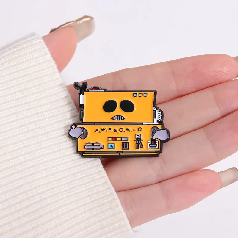 Creative Funny Park Robots Lapel Pin American Comics Series Badge Enamel Pins For Hats Adventure Jewelry Accessories Gifts