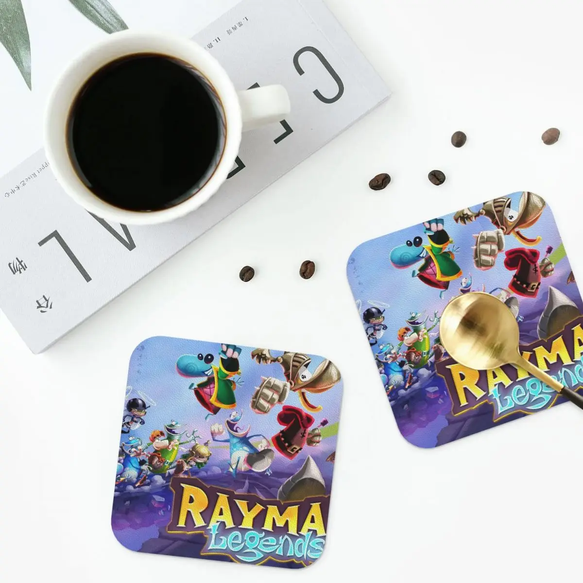 Cartoon Games Rayman Legends Coasters Kitchen Placemats Insulation Cup Coffee Mats For Decor Home Tableware Pads Set of 4