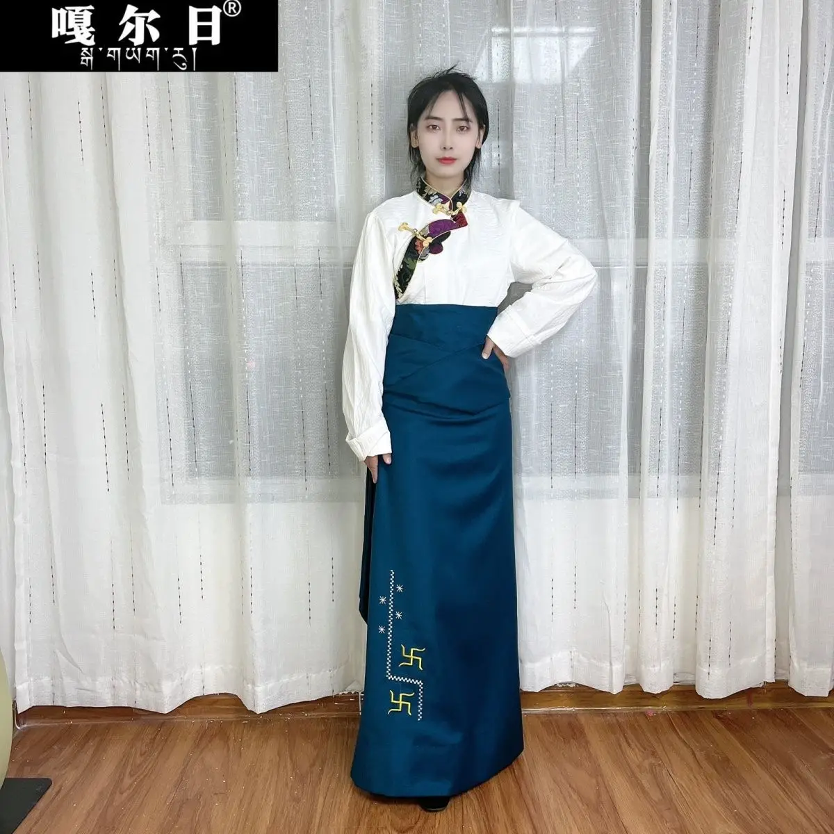 

Spring and summer new women's embroidery Tibetan skirt Tibetan wrap skirt pot zhuang clothing
