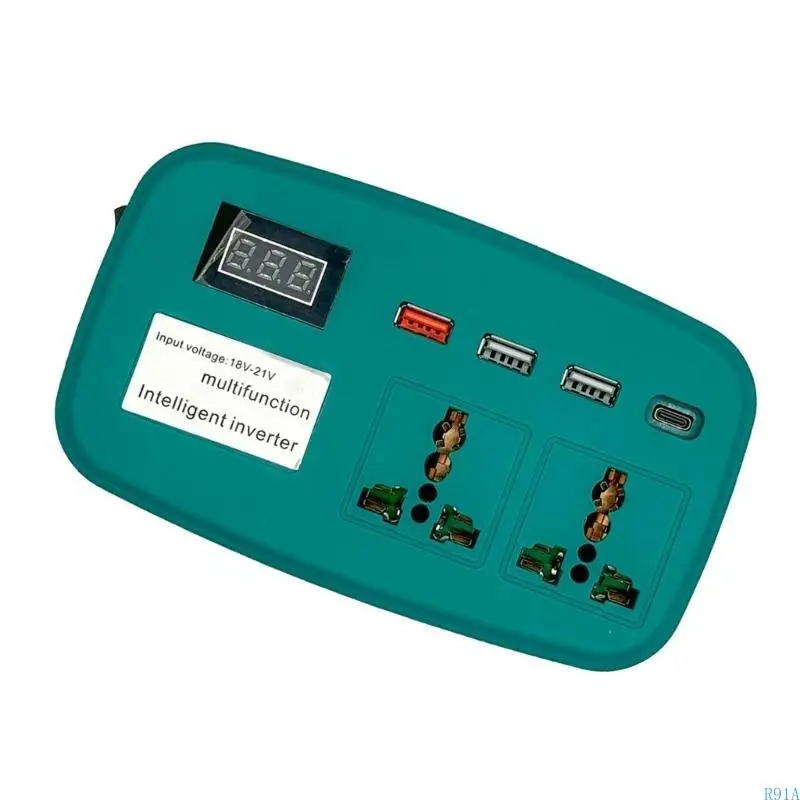 R91A Высокий эффективный инвертор аккумуляторной батареи 18V-21V с 3XUSB+1xType C & зарядной порт