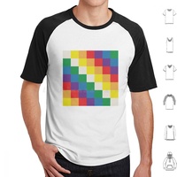 Wiphala T Shirt Cotton Men Women Diy Print Wiphala Andes South America Travel Indigenous People Happy Rainbow Colorfull Trip