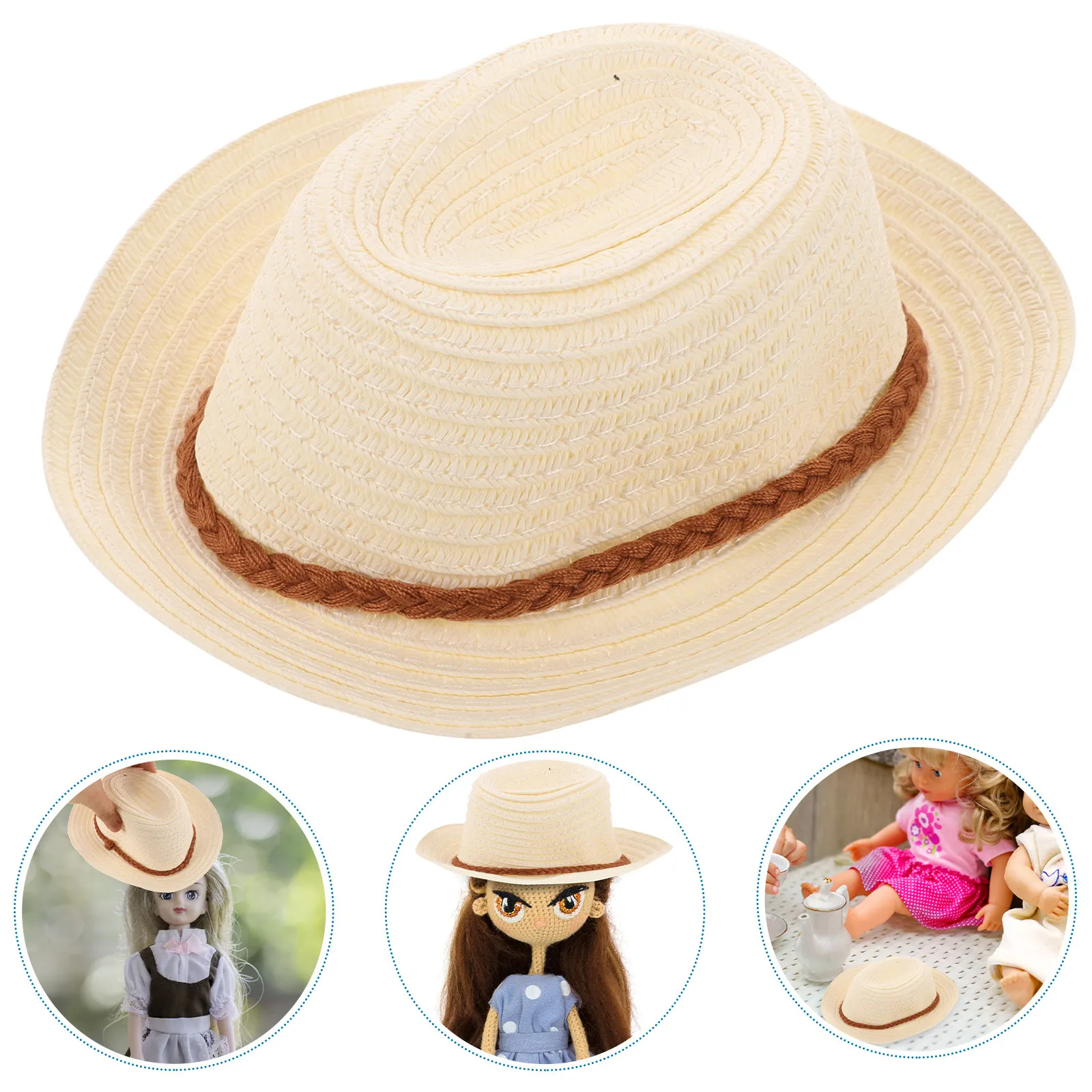 

Миниатюрная соломенная шляпка, маленькая плетеная шапочка для поделок, миниатюрный аксессуар для рукоделия, маленькие миниатюрные шляпки