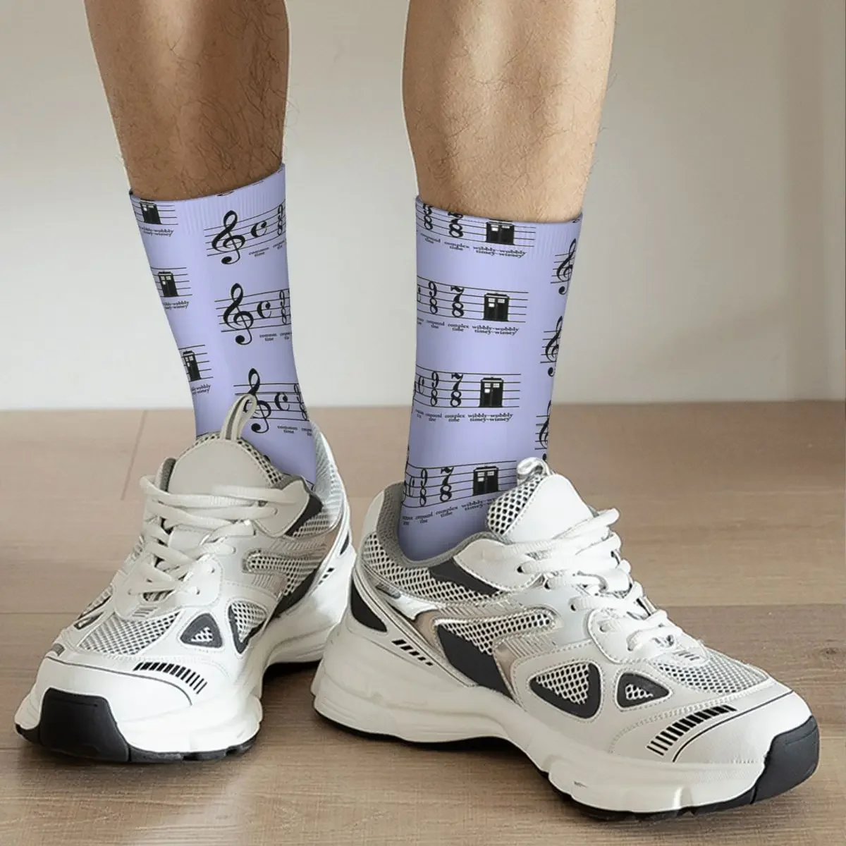 Wibbly-wobSONTimey-wimey Chaussettes Harajuku Absorbant la Sueur, Chaussettes sulfToutes Saisons, Accessoires pour Cadeaux Unisexes