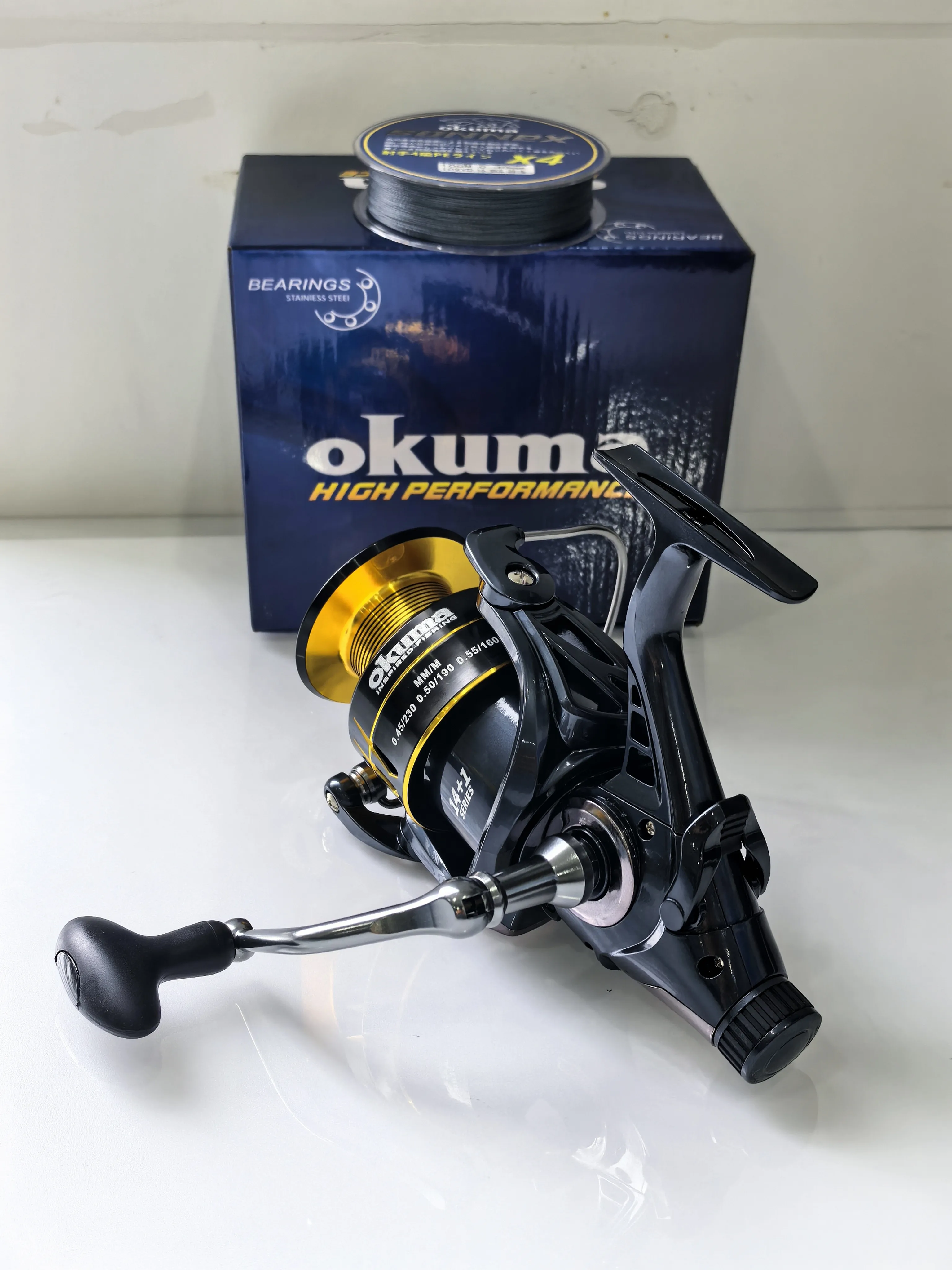 Okuma Angelrolle – rotierende Angelschnurtrommel mit Metallbecher – 22 kg maximale Angellast, geeignet für Modell 3000–8000 – Detail 13