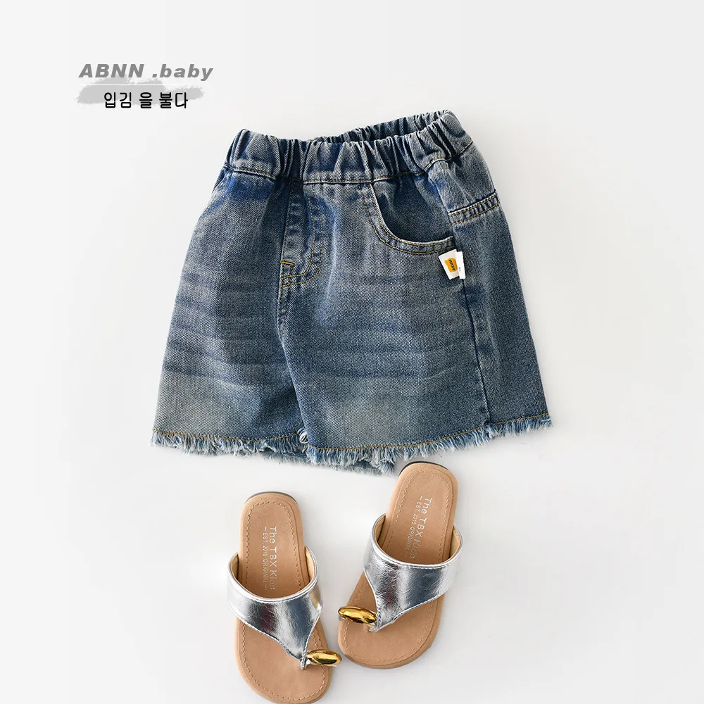 2026 Summer New Baby Girl Denim Shorts Toddler Casual Shorts Infant Girls Ripped Fringed Jeans Shorts Fashion Children Clothes