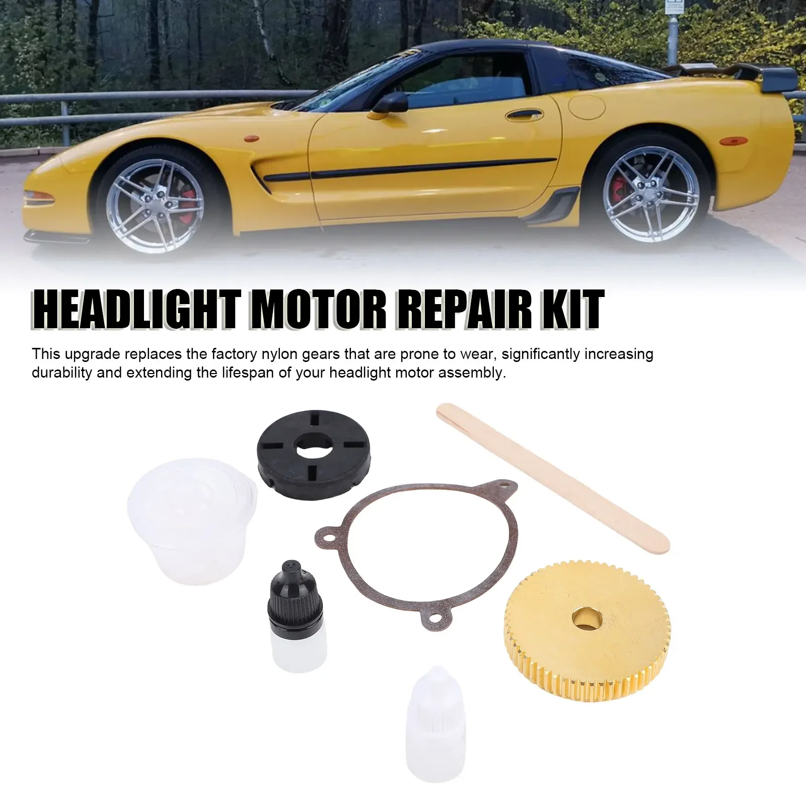 

Ремкомплект мотора фары для Chevrolet Corvette C5, медные шестерни LBJ-1246 16516720, для всех моделей 1997-2004 годов, включая базовую комплектацию и Z06 кабриолет