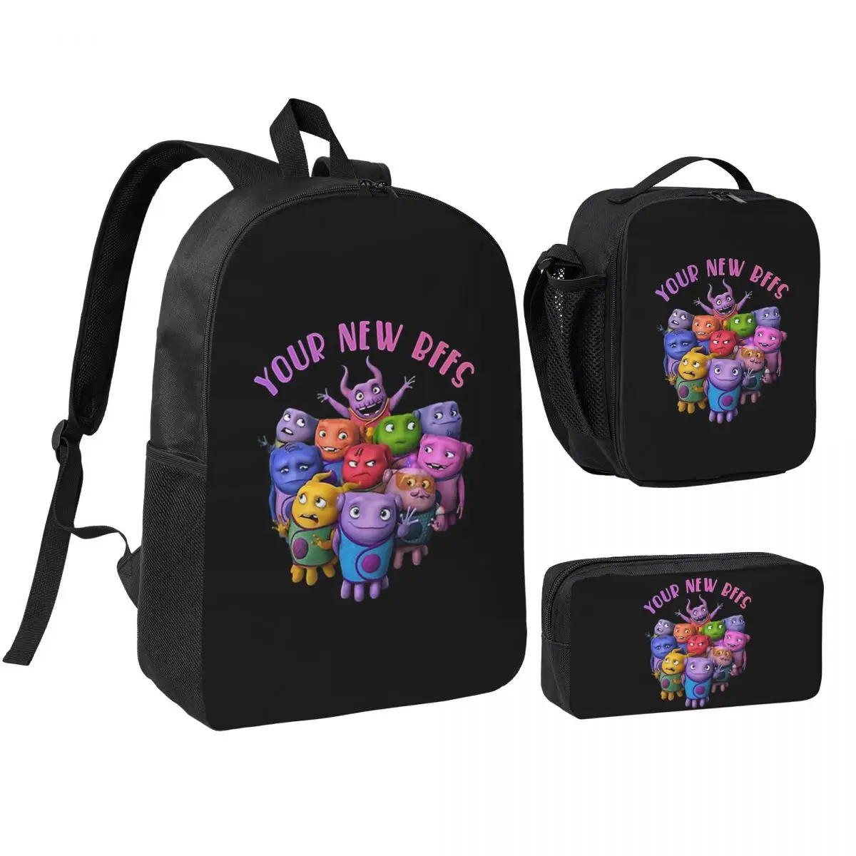 

Your New BFFS Are Here Oh The Boov Backpack Student BookBag School Bag Shoulder Bags 3ps Insulated Lunch Bag Pencil Case