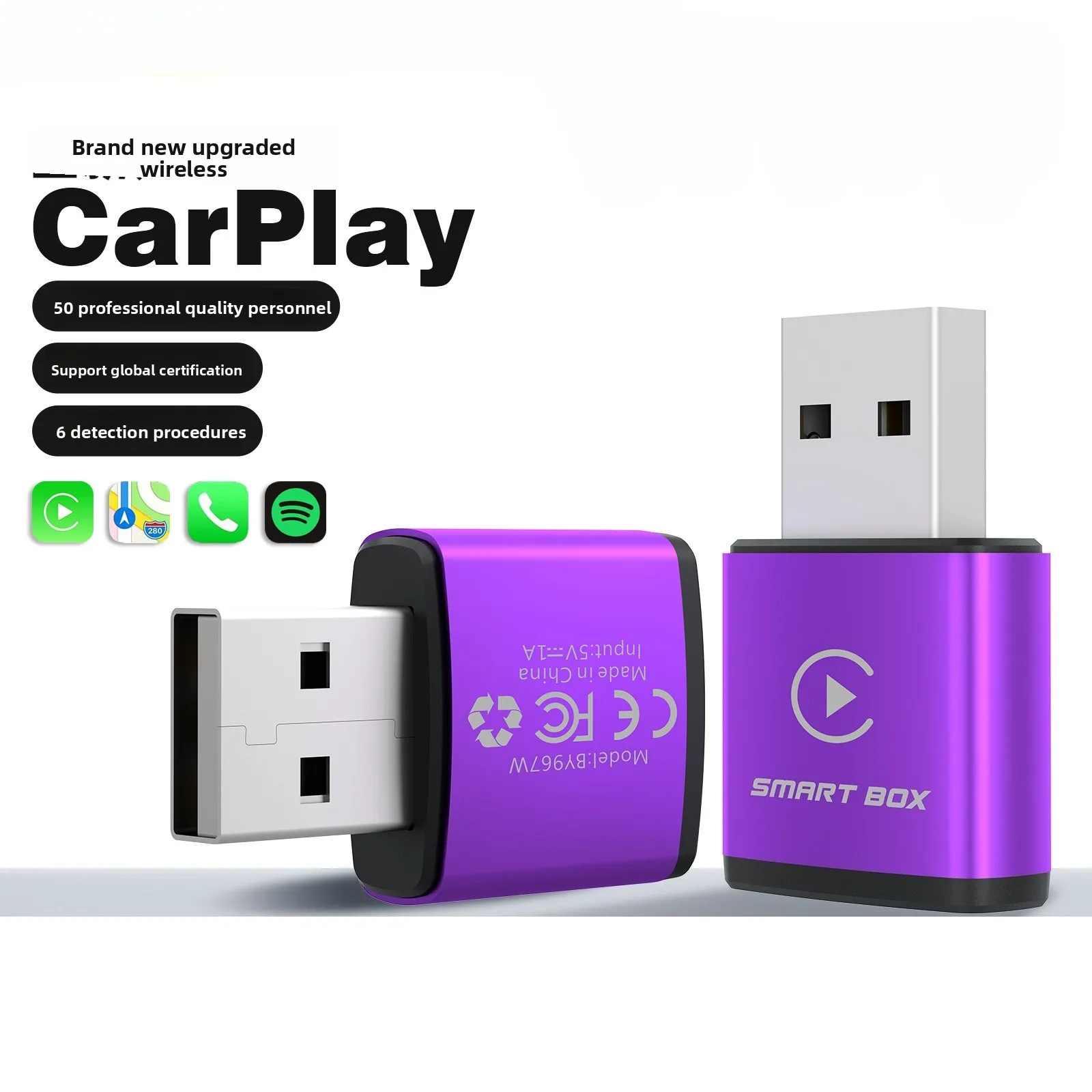 Smart car machine connected box 2-in-1 carplay wireless adapter Android carplay box
