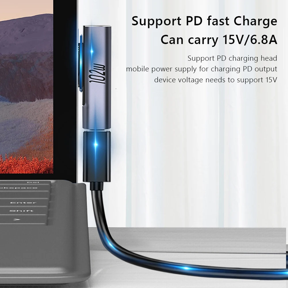 Charging Adapter for Microsoft Surface to Type C PD Charging Converter Charger Plug Adapter Computer Accessories