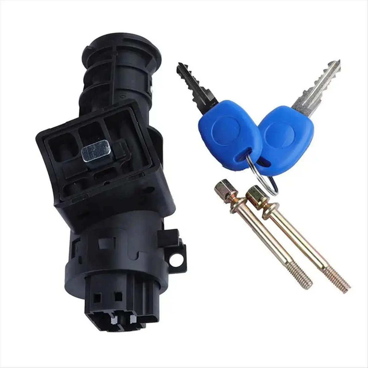 #69J Automotive Parts & Accessories,Car Ignition Lock Cylinder & 2 Keys For Fiat Doblo Albea Idea Panda (Black)
