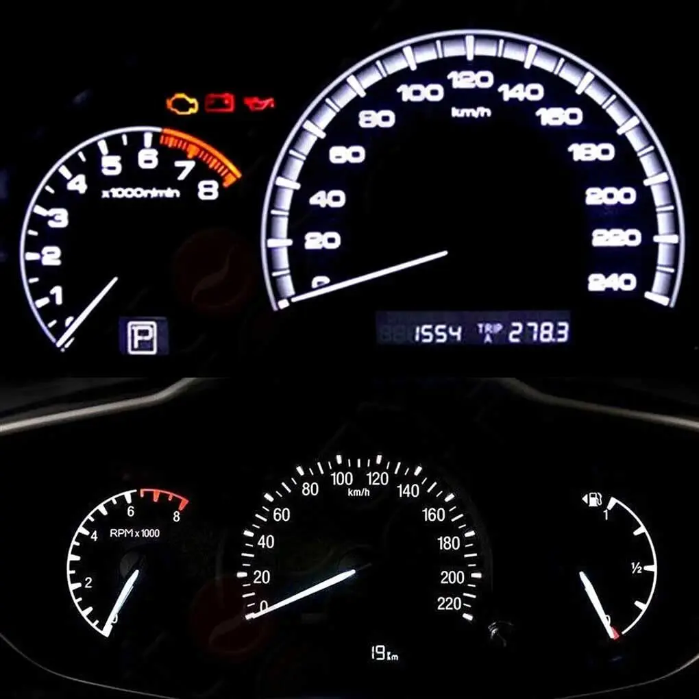 T10 194 168 Dash Instrument White LED Light Bulbs Bright Panel Gauge Cluster