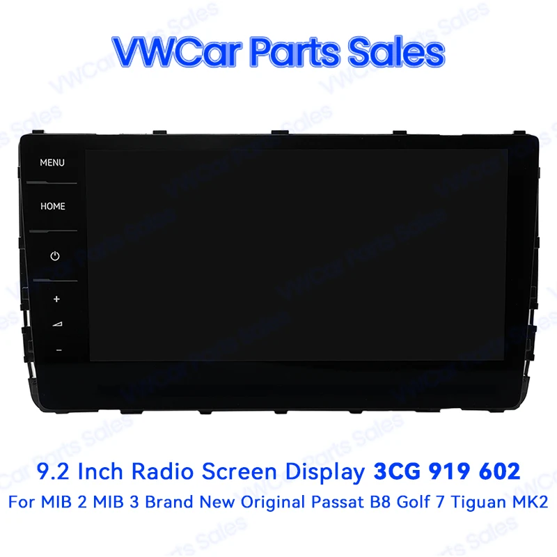 3CG919602 New 9.2 Inch Touch Screen Display Car MIB MIB2 Radio Main Unit Parts for VW Golf MK7 7.5 R Passat B8 Tiguan MK2