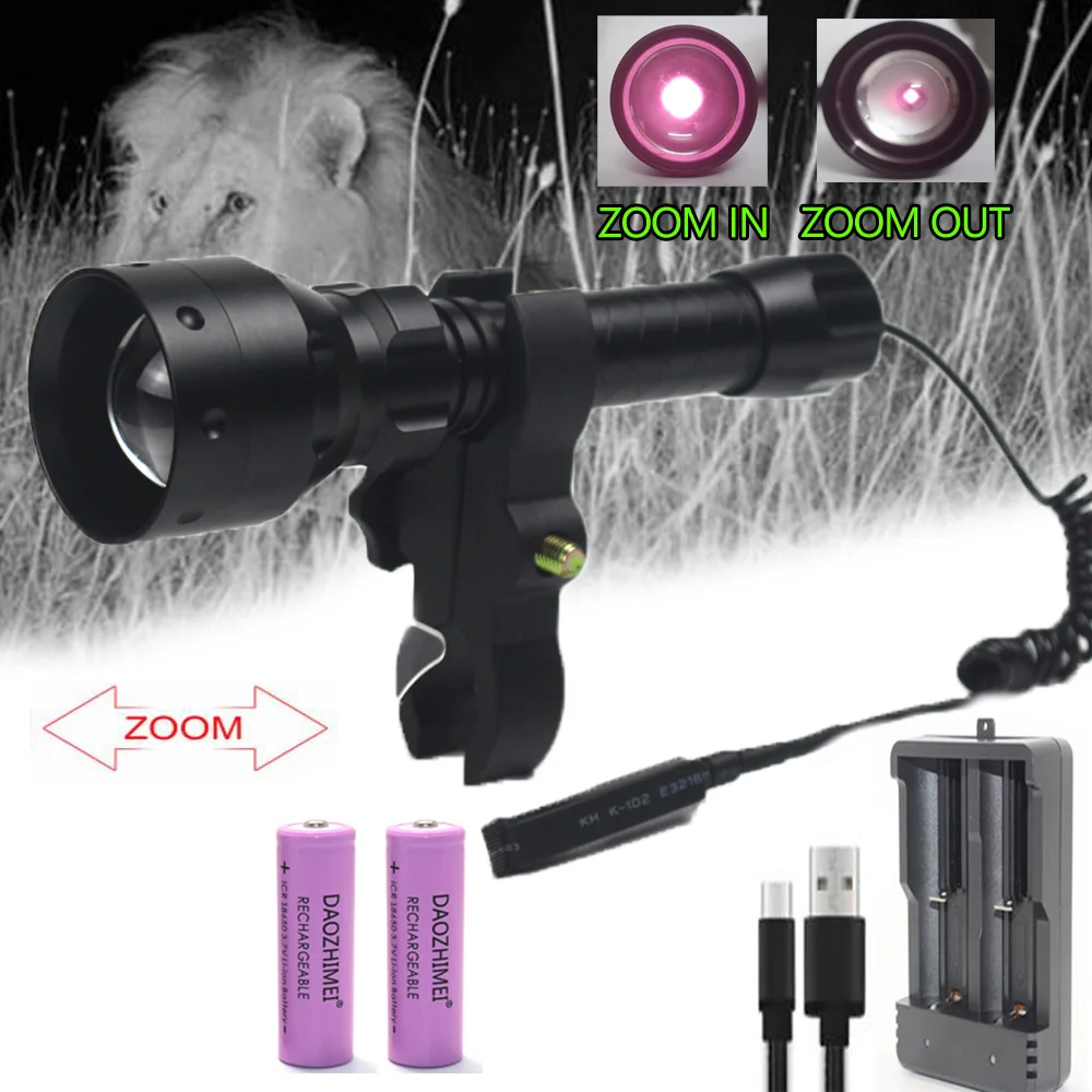 IR 940nm/850nm Tactical Zoomable Infrared Light IR 18650 Hunting Torch IR Night Vision illuminator Fill light lanterna