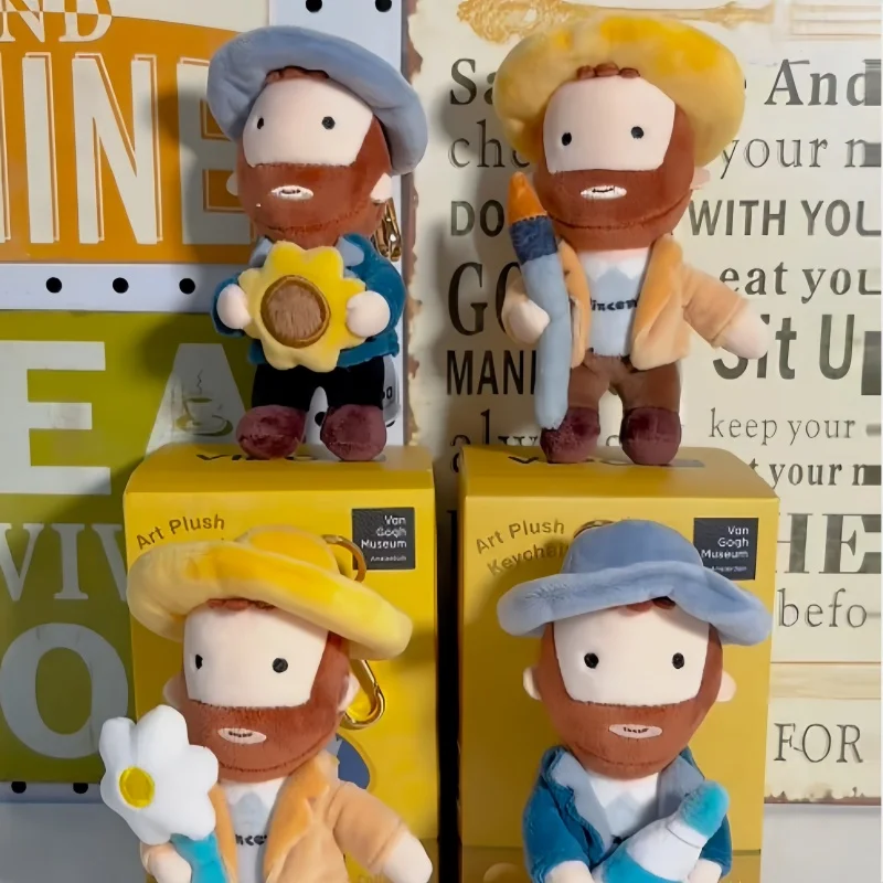 Van Gogh Style Self Portrait Blind Box Plush Keychain Inspired By Dutch Art With Embroidery Details Creative Cultural Kids Gifts