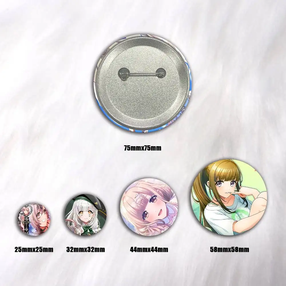 A-D4DJ Abyssmare Virtual Badge On Backpack Accessories Manga Icons Pins Round Cartoon Brooches For Clothes Bag Decor Gifts