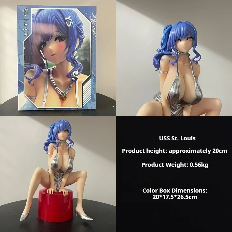 20 سنتيمتر Azur Lane Uss سانت لويس يجلس نموذج لجسم يدوية الصنع مثير هدية جميلة امرأة شابة سطح المكتب الحلي لعبة مجسمة هدية