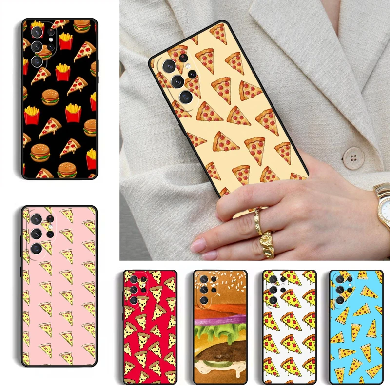 French Fries Burger Pizza Phone Case for Samsung Galaxy S26 S25 Ultra S24 S23 S22 S21 Plus Note 10 Bumper Cover