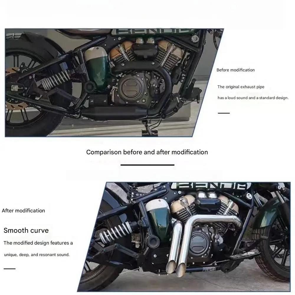 or Benda Napoleon 250 exhaust pipe modification, straight-pipe horseshoe sound exhaust pipe motorcycle parts for Napoleon 250