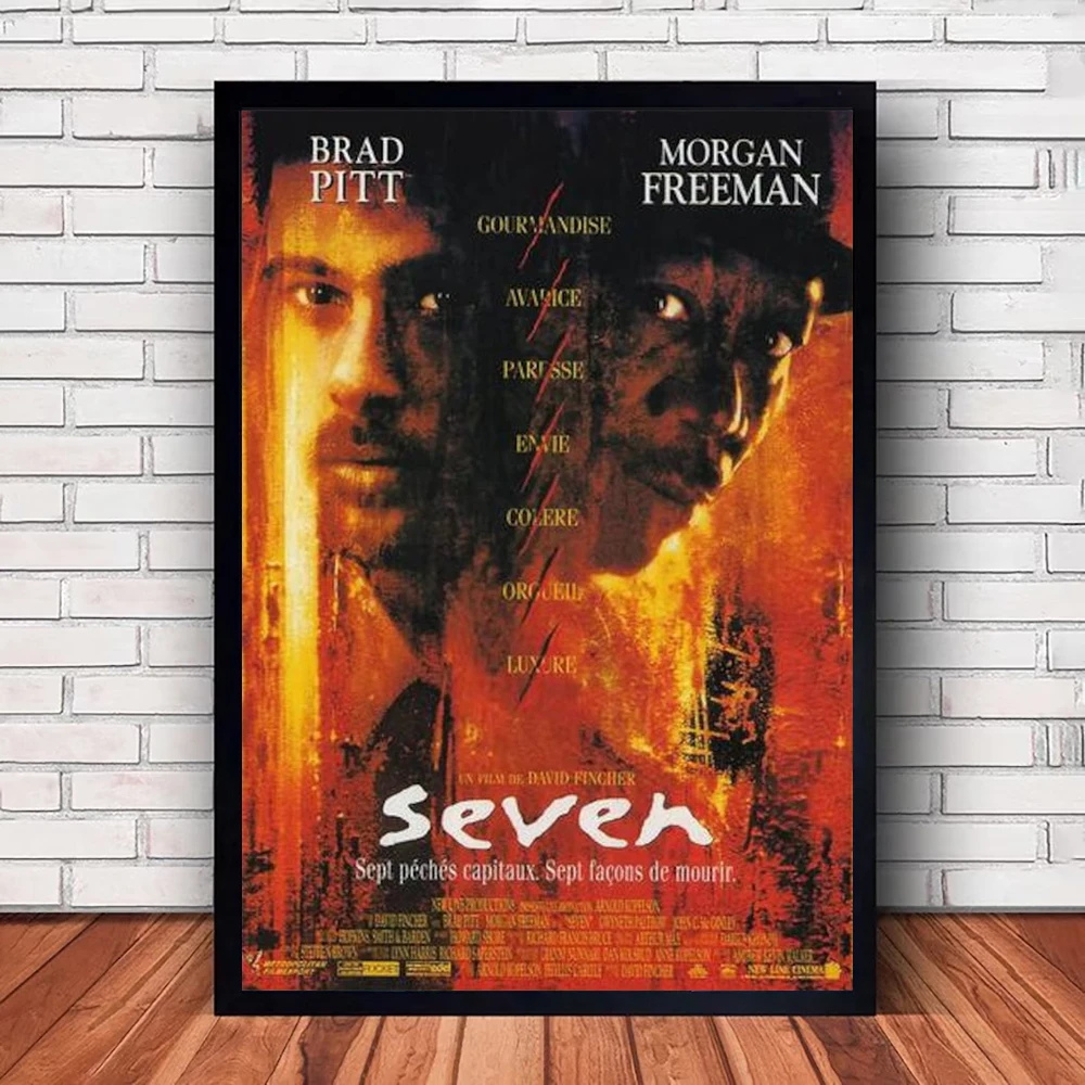 سبعة 1995 فيلم قماش جدار الفن طباعة المشارك خمر الفيلم اللوحة الزخرفية ديكور المنزل الحديث هدية غير المؤطرة