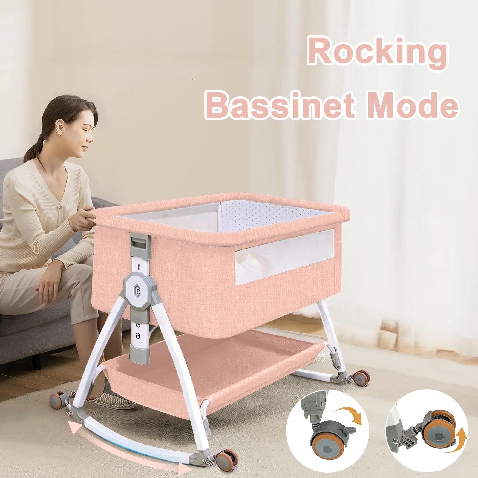 Foldable Adjustable Baby Bassinet 1