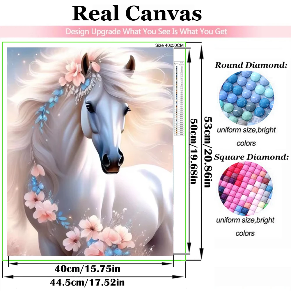 Animal Horse 5D DIY Diamond Painting Unicorn Flowers Cross Stitch Diamond Embroidery Diamond Art Full Diamond Mosaic Home Decor
