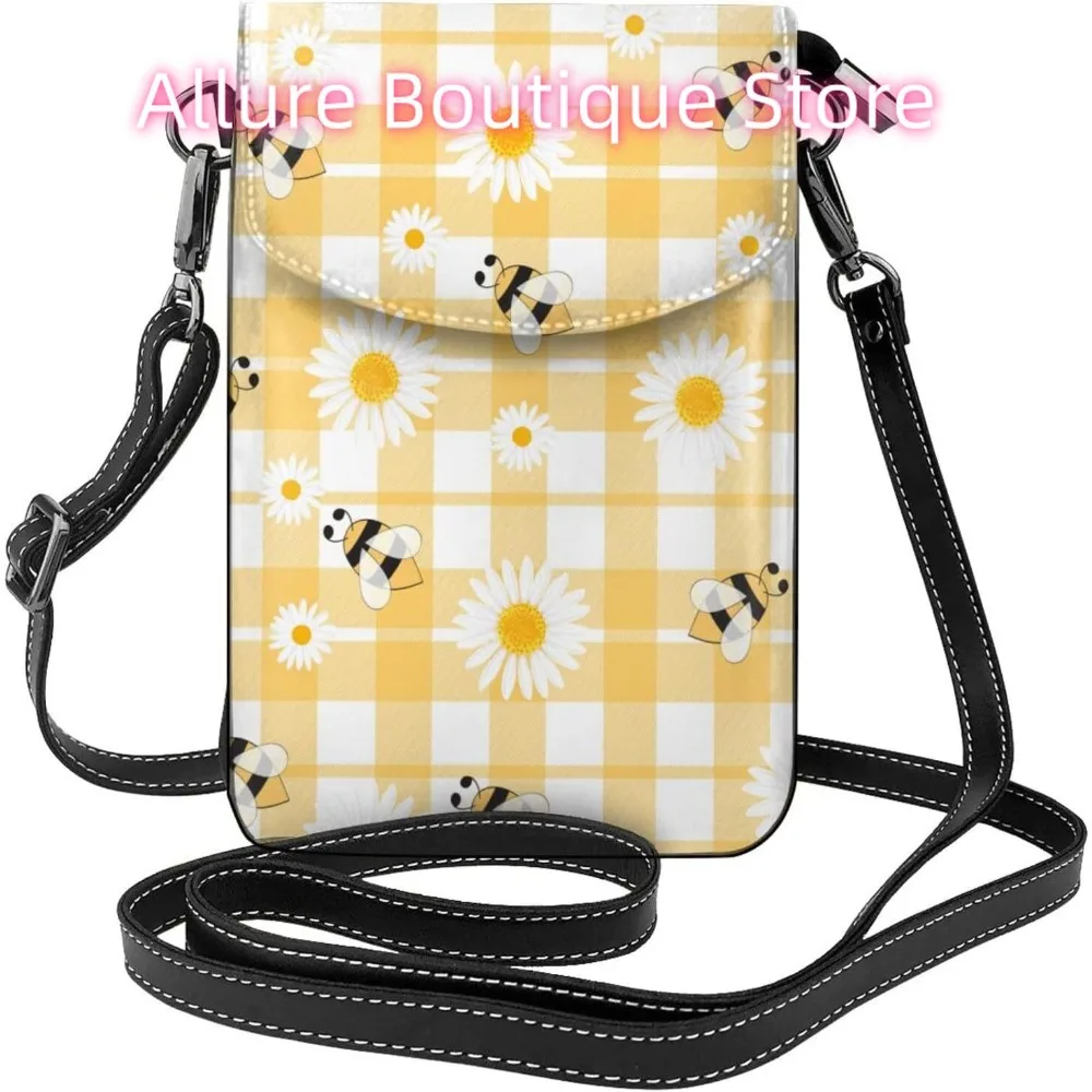 

Daisy Bee Crossbody Bag for Women PU Leather Small Travel Cell Phone Pouch Lightweight Mini Phone Purse Wallet Cross Body