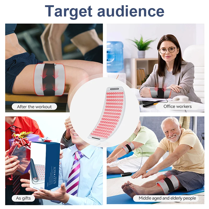 KEMOKO-almohadilla de terapia de luz infrarroja roja, 120 LED, dispositivos de belleza de 660nm y 850nm, almohadilla térmica para aliviar la cara y el cuerpo, la espalda, la rodilla, las manos y los pies