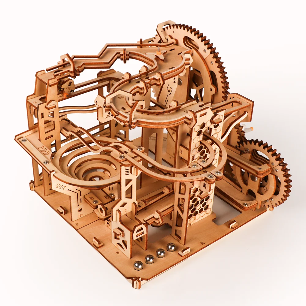 3D 나무 퍼즐 DIY 대리석 런 빌딩 블록 키트, 모델 책상 장식, 교육 퍼즐 장난감, 십대 성인용 생일 선물