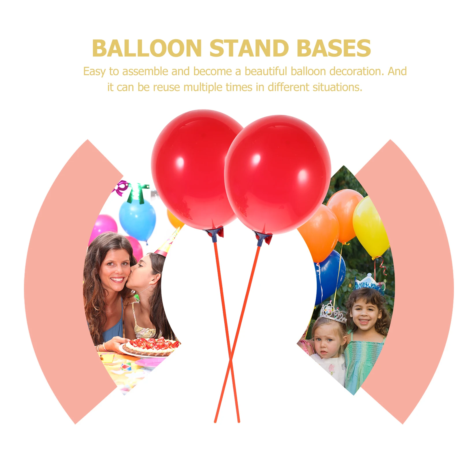 

100 Pcs Balloon Rod Base Bridal Stakes Holder Birthday Stick Stand Desktop Support Ordinary