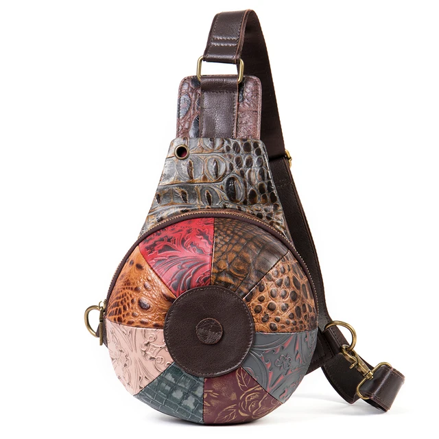 

Unique Design Woman Chest Bag Single Shoulder Bag Party Bags Genuine Leather Crossbody Pack Sling Bag with Earphone Hole