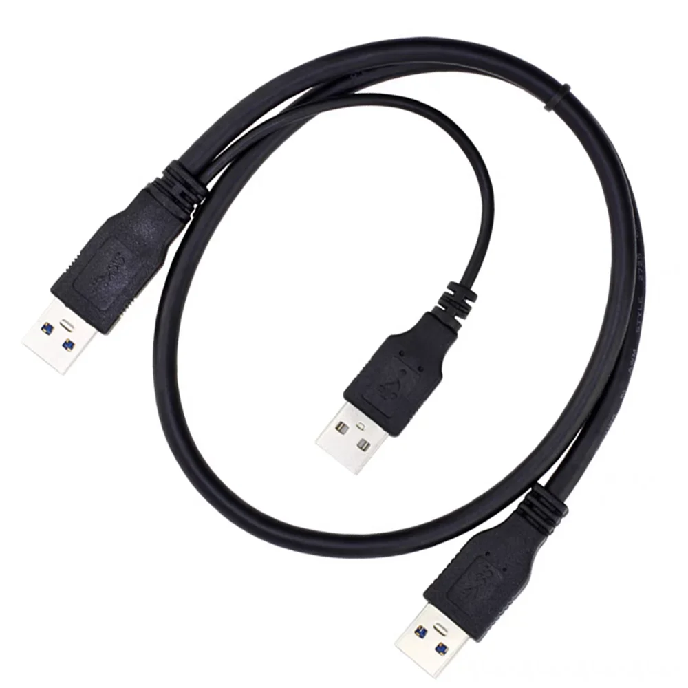 USB 3.0 male to male 3USB portable hard drive data cable connection cable 3A with auxiliary power supply port 3AM dual head powe