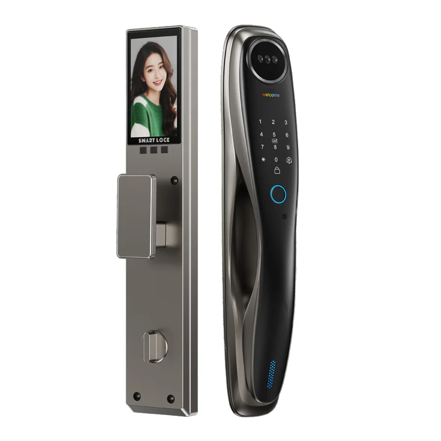 Glomarket Smart Door Lock Tuya App Digital Automatic 3d Face Recognition Intelligente Fingerprint Smart Lock For Front Door
