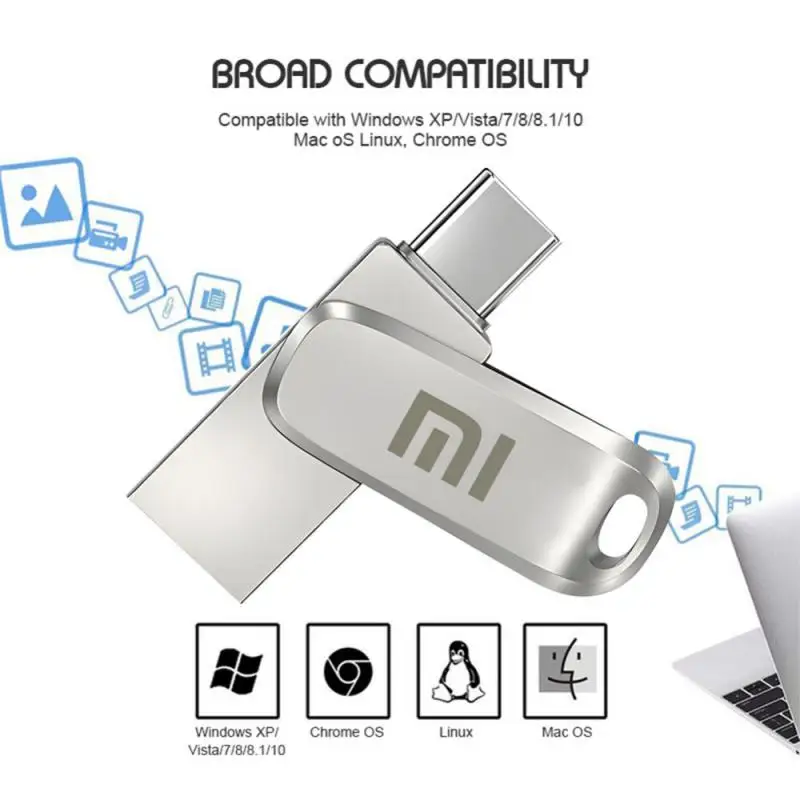 Xiaomi-Mini High Speed Metal Pendrive, USB 3.0 Flash Drives, Unidade portátil, Armazenamento de memória à prova d'água, U Disk Drive, 1TB, 512GB, 2TB