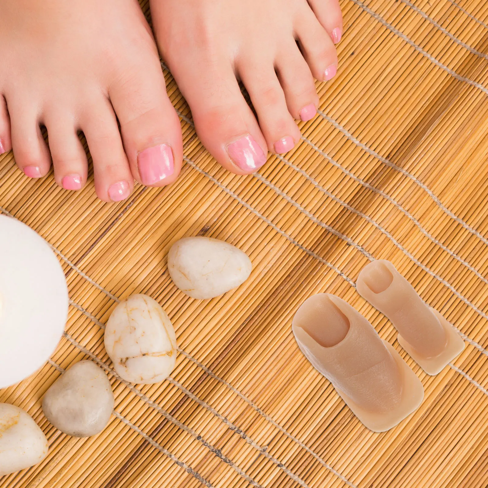 

2Pcs Silicone Pedicure Toenail Practice Realistic Fake Foot Nail Art Training Accessories Nail Practice Foot Model