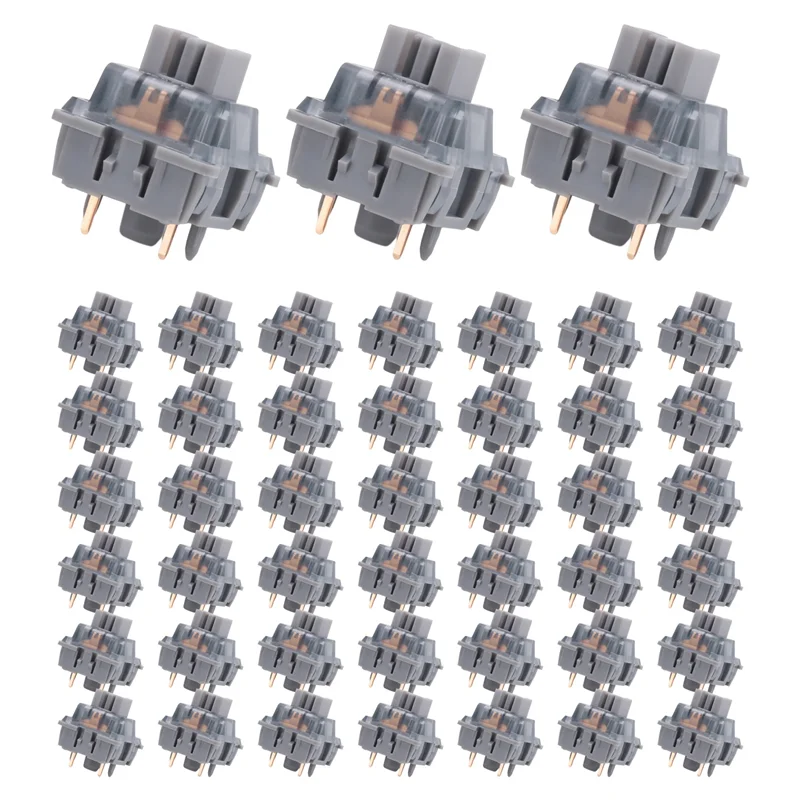 

A19E-45Pcs V3 Pro Silver Switches 5 Pin 40Gf Linear Switch With Dustproof Stem Compatible With MX Mechanical Keyboard