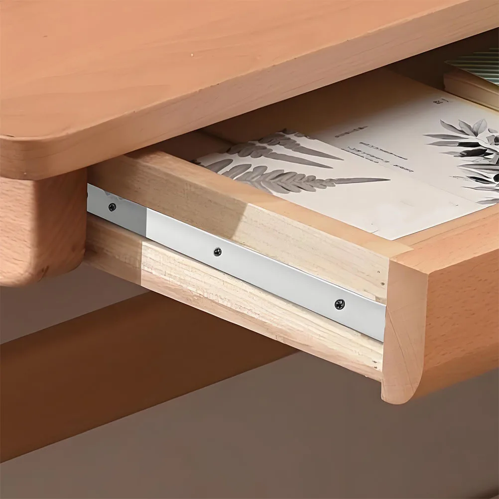 

2Pcs Heavy Duty Two Section Slide Track Rail Drawer Replacement Rails Household Drawer Slides Dresser Hardware