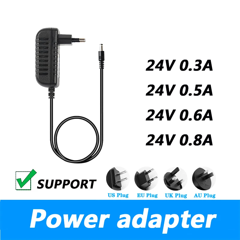 

DC 24V 0.3A 24V 0.5A 24V 0.6A 24V 0.8A Power Adapter Switching Power Supply Regulated Power Supply 5.5*2.1MM