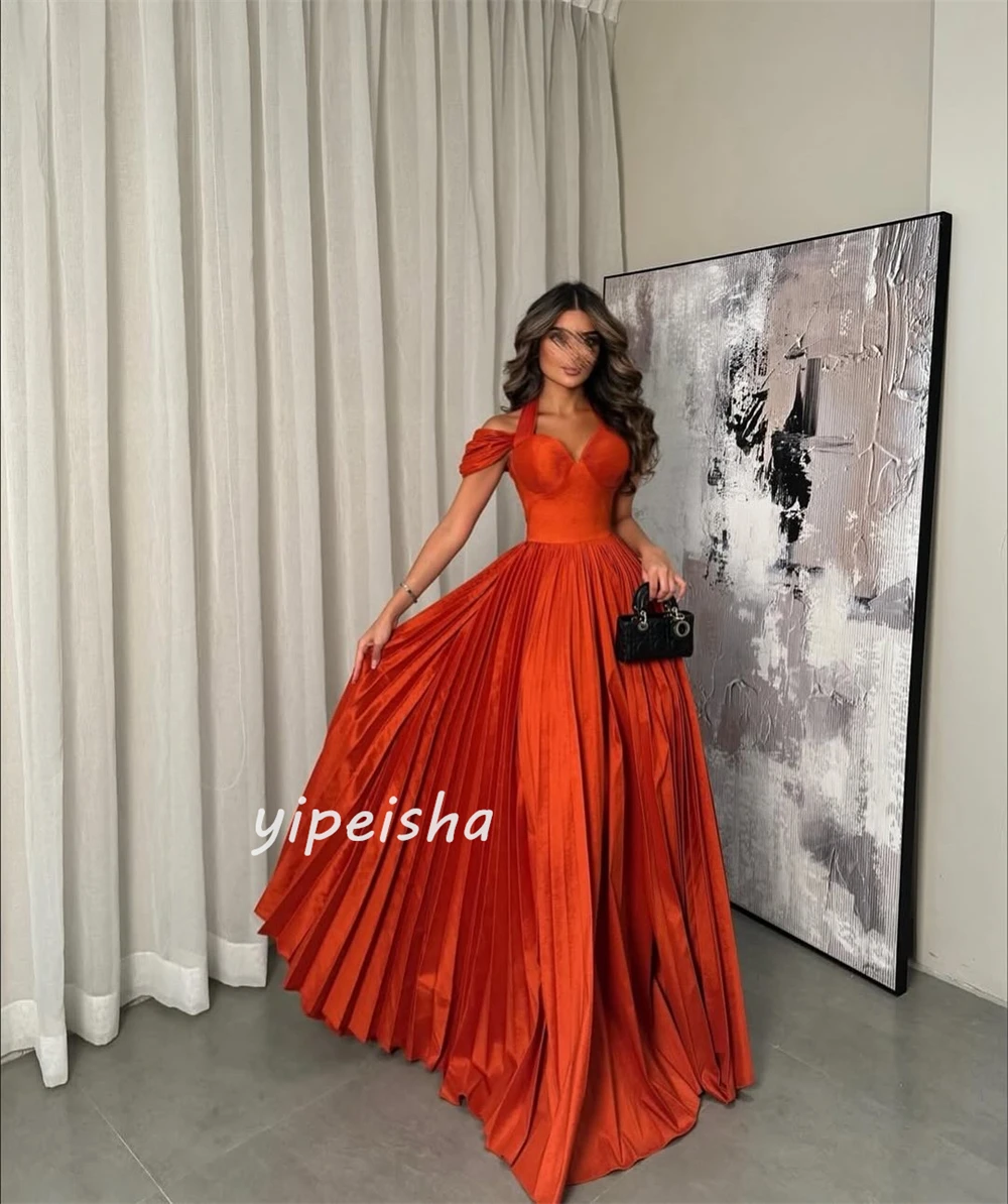 カスタマイズされたモダンなスタイルのシンプルなシャーリングプリーツAラインオフショルダーロングドレスオーダーメイドの特別な日のドレス高品質フォーマル