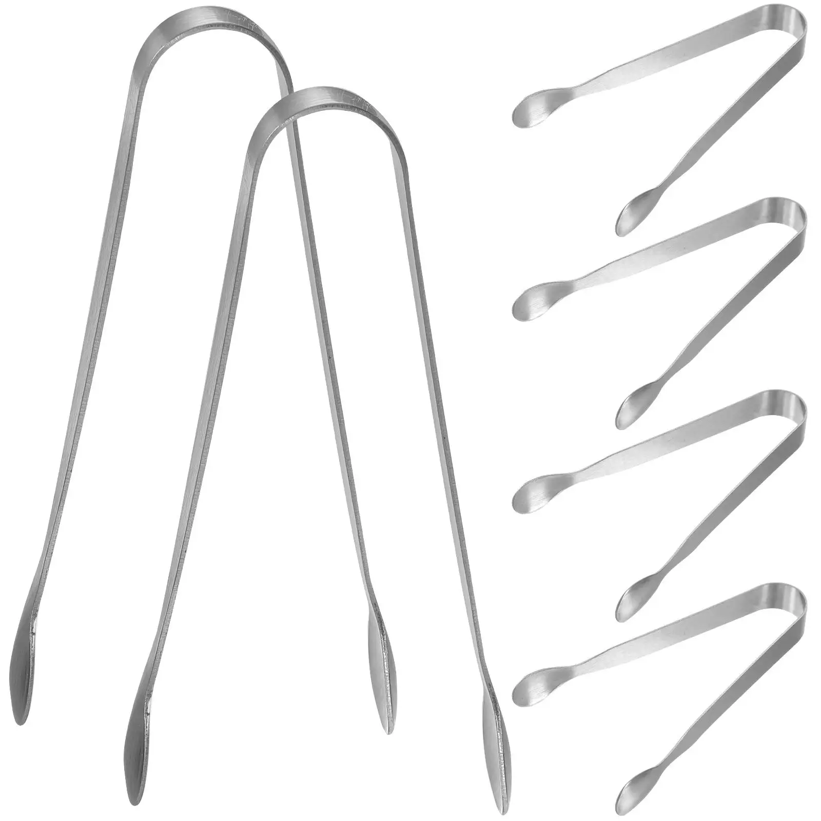 

6 Pcs Ice Tongs Sugar Cube Metal Small Candy Stainless Steel Serving Silver Mini