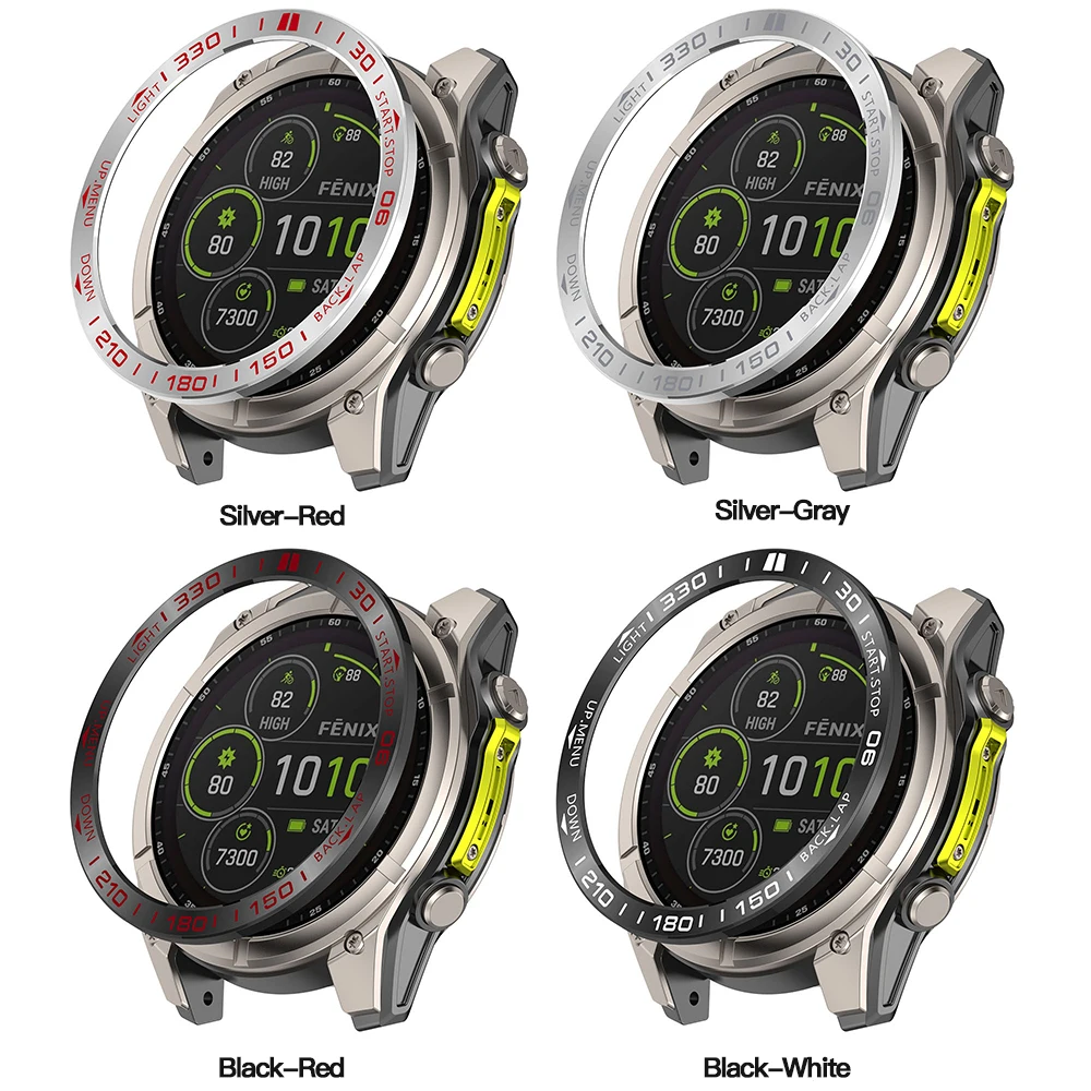 ベゼルリングスタイリングケースガーミン Quatix 8 47 ミリメートル/51 ミリメートル Quatix8 スマートウォッチメタルフレームダイヤル粘着保護カバーケース