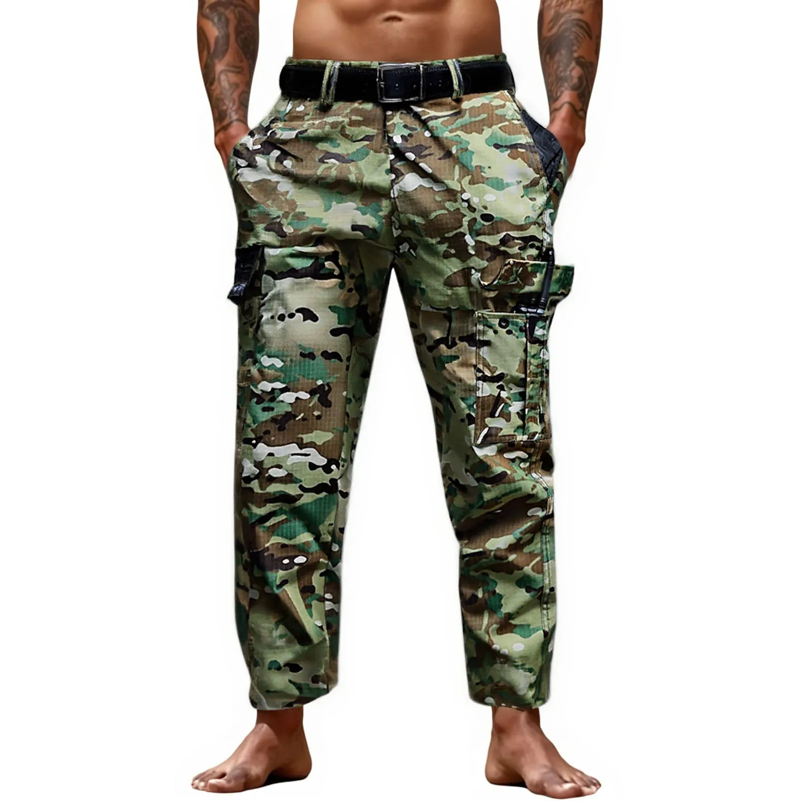 

Multi Pocket Loose Mountaineering Pants Outdoor Casual Workwear Pants Men'S Solid Color Hiking Pants Men'S Assault Pants