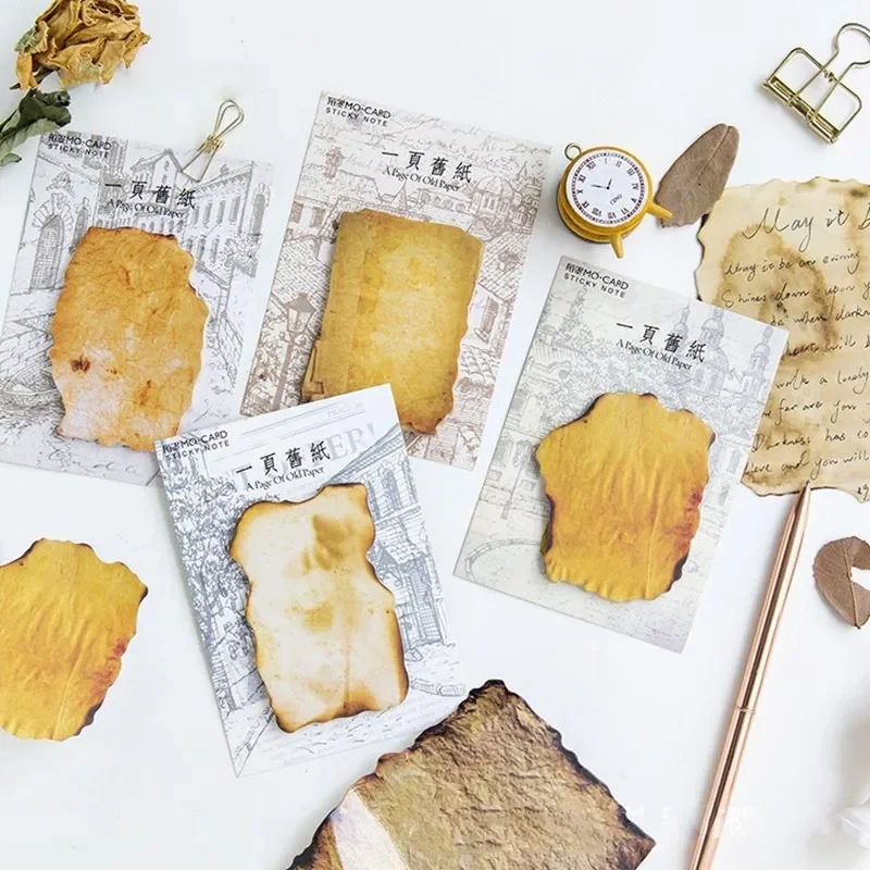 30 sztuk/opakowanie Vintage Notatnik Wielokrotnego Użytku Jedna Strona Starego Papieru 4 Style do Notatek Dzienniki