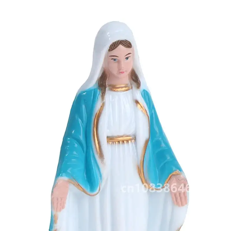 1PC Small Catholic Mary Statue Handmade Virgin Mary Statue Jesus Desktop Home Decorative Ornaments 6.5cm