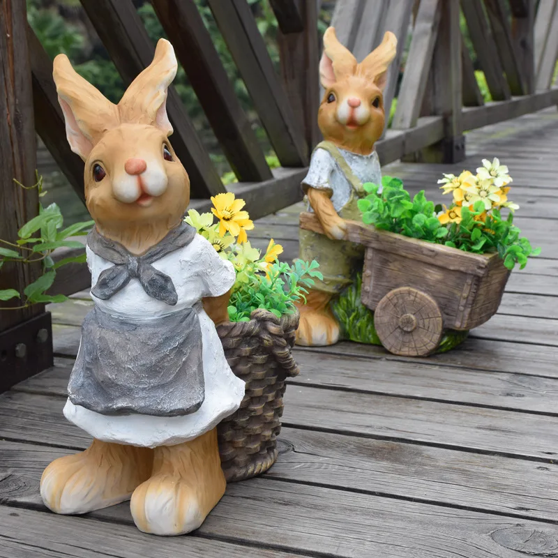 Outdoor Cartoon Flower Pot Villa Courtyard Bonsai Basin Simulation Animal Sculpture Statue Landscape Gardening Decoration