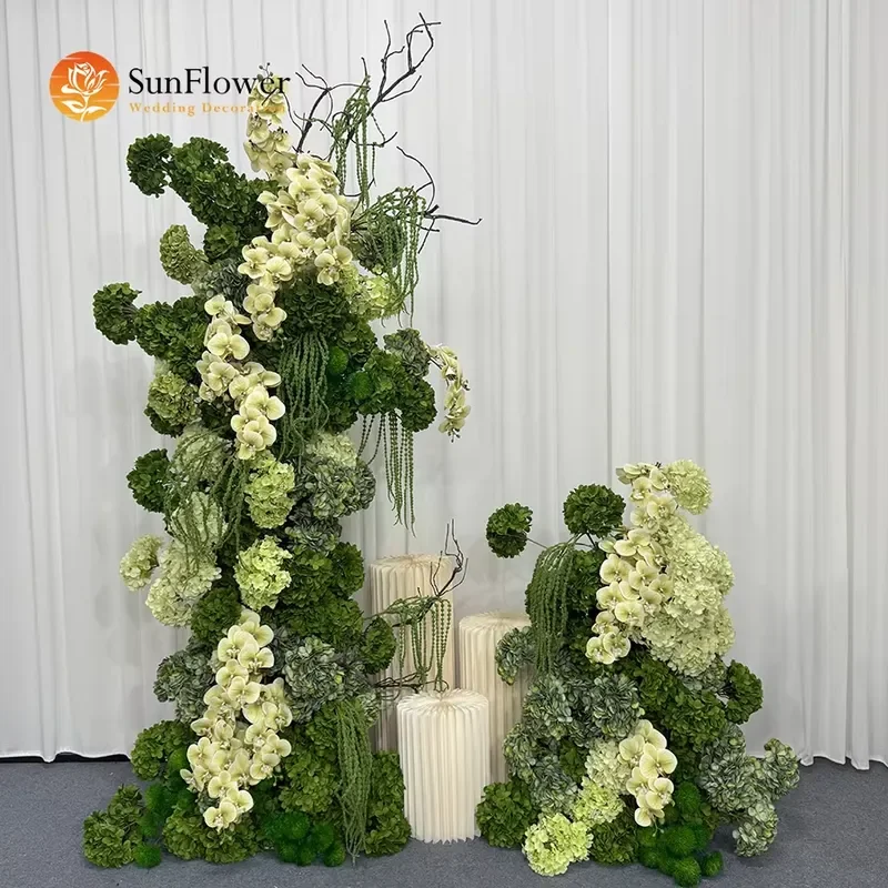 SUNWEDDING Realistic Silk Artificial Flower Arch with Customized Color for Wedding and Back to School Decorations