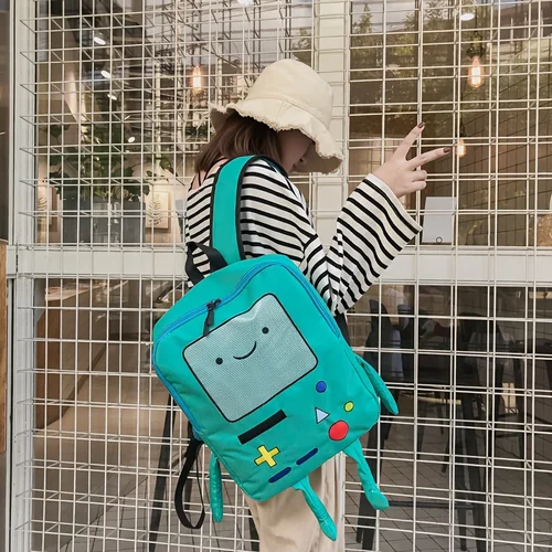 Mochilas con diseño de robot creativo para firls, mochila con patrón de consola de juegos divertidos para mujer, bonita mochila de lona con dibujos animados, bolsa de viaje